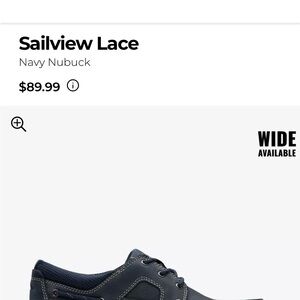 Clarks Sailview Lace Men's Boat Shoes Navy Nubuck Leather 11.5 M - Non Slip NEW